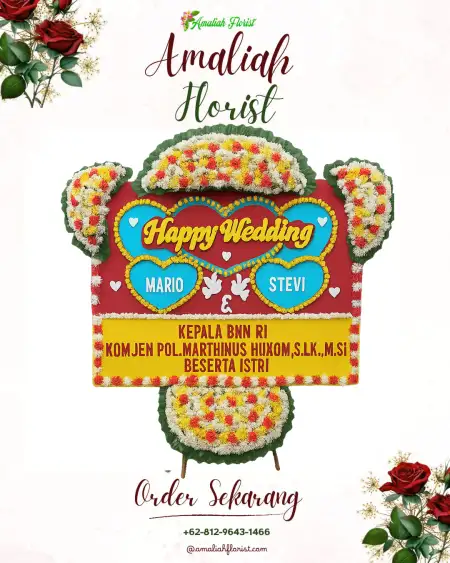 Papan Bunga Pernikahan Karang Balik